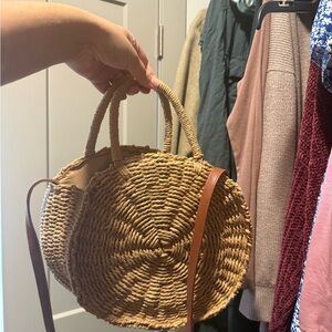 Target Tan and Brown Shoulder Bag with Woven Design